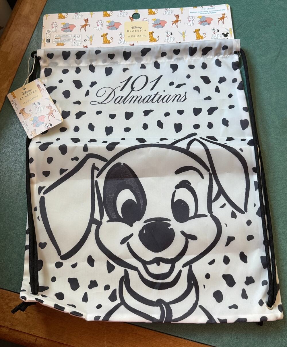 NWT Disney Classics 101 Dalmatians Drawstring Bag